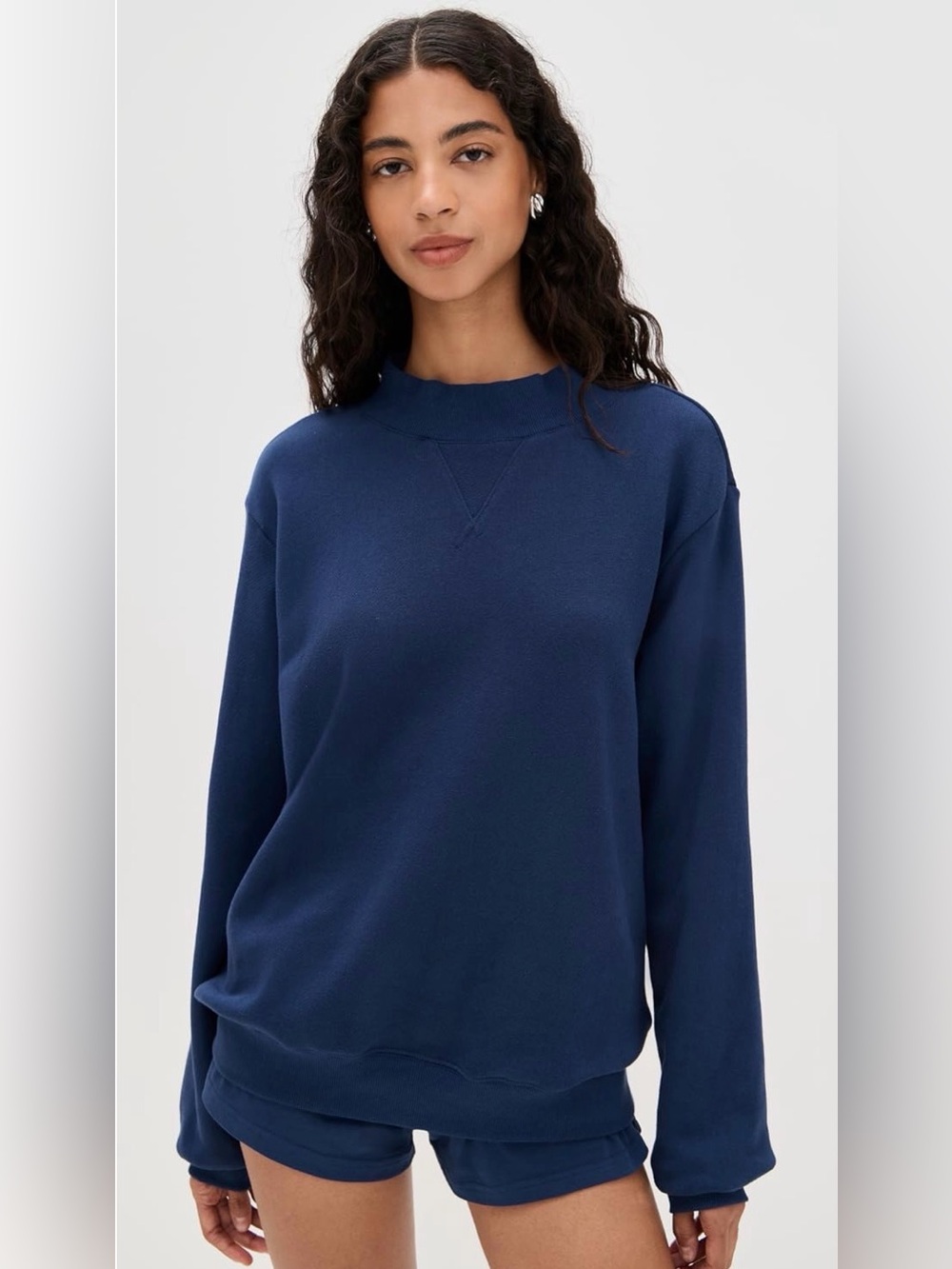 PARKE Summerland Classic Heritage Mockneck Sweatshirt - Denim - S/M 💙